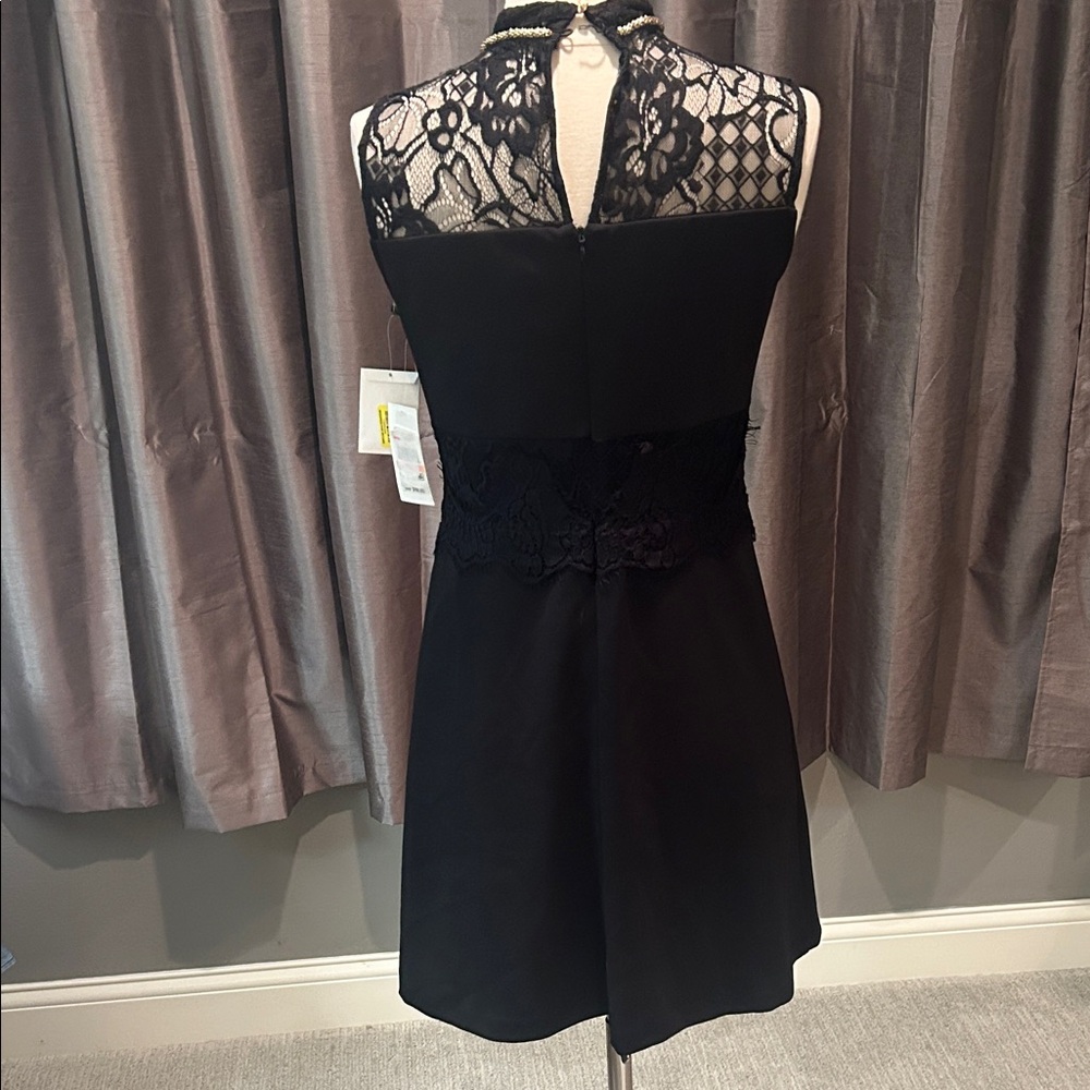 Jessica Simpson Little Black Lace Dress with gold neckline NEW - Picture 6 of 13